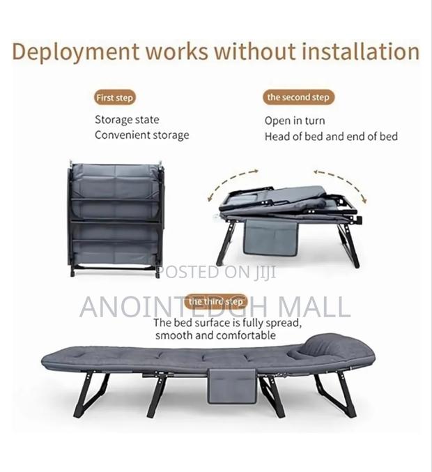 Portable Folding Recliner Bed - Grey photo 4