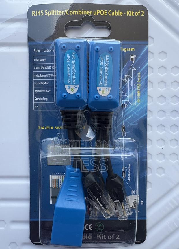 Rj45 Splitter Combiner Upoe Cable, Two Poe Camera · Photo 3