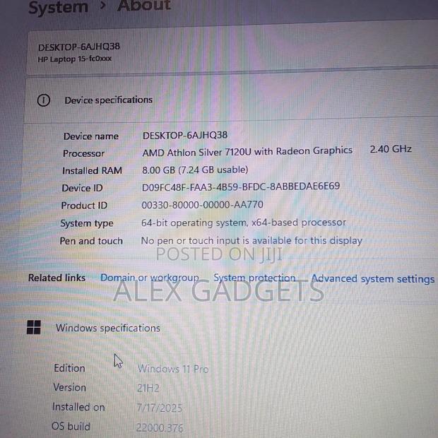 Laptop HP 8GB AMD SSD 256GB photo 3