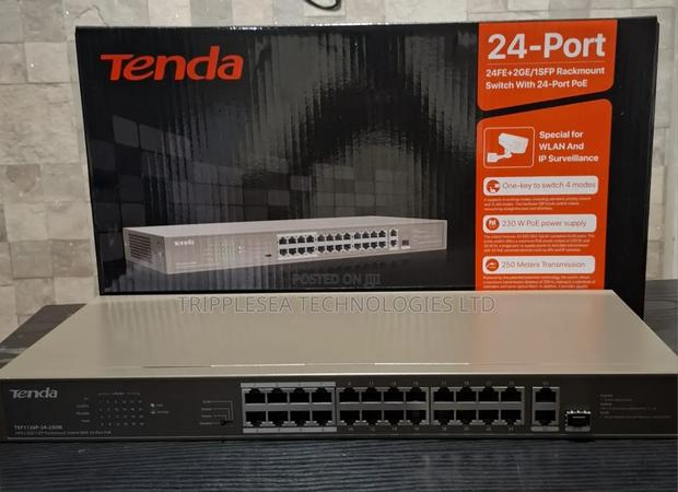 Tenda 24-Port 24fe+2ge/1sfp Rackmount Switch With 24port Poe · Photo 2