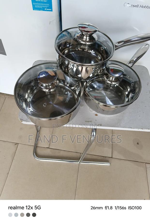 3 in 1 Stainless Steel Saucepans - Uk photo 2