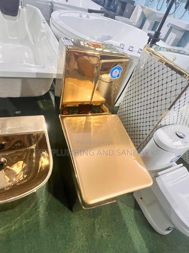 European_pure Gold Wc With Basin Complete_golden Water Closet · Photo 2