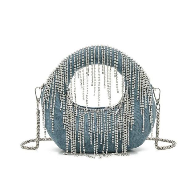 Glittering Glam Handbag – Gold, Silver, Black Denim photo 4