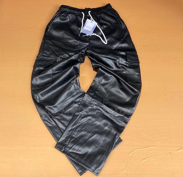 Cargo Leather Pants Available in Stock