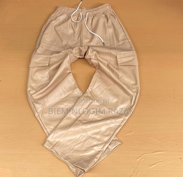 Cargo Leather Pants Available in Stock