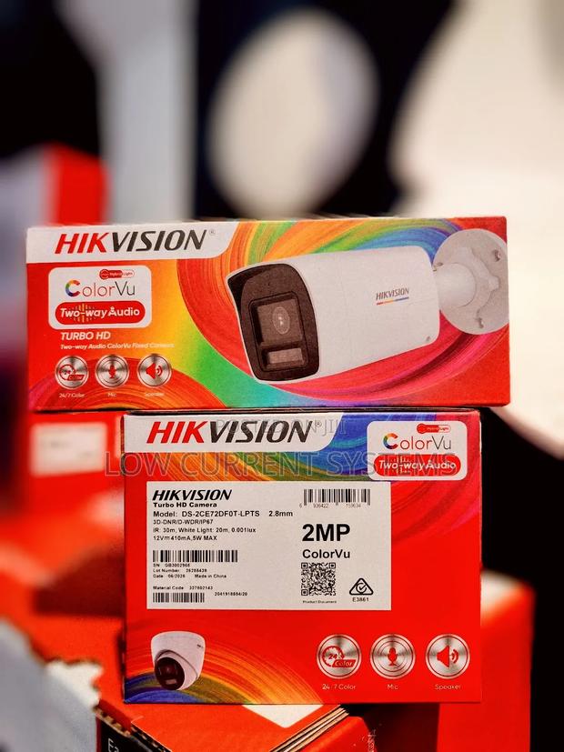 Hikvision 2mp Colorvu Two Way Audio Speaker and Mic Analog Camera CCTV · Photo 1
