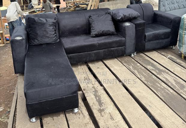 L Shape With Single Sofa + 3 Soft Cushion Pillows(Cash on Delivery) · Photo 2