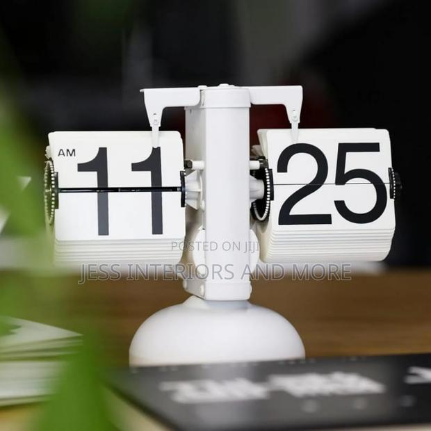 Digital Table Clock (Retro Flip Down Clock) White photo 2