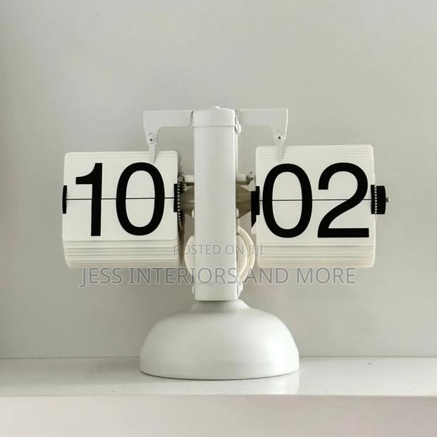 Digital Table Clock (Retro Flip Down Clock) White photo 3
