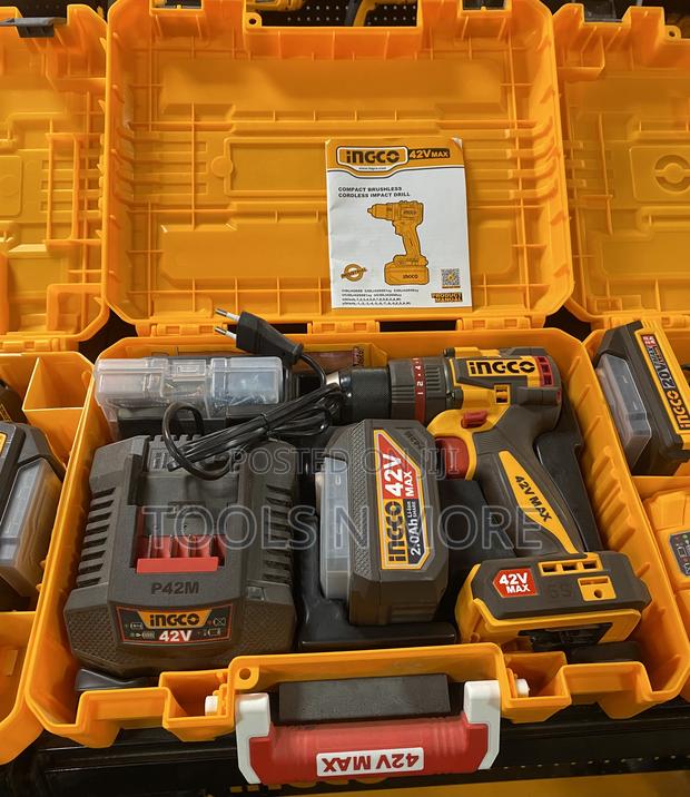 Ingco 42v Compact Brushless Cordless Impact Drill (69nm) photo 2