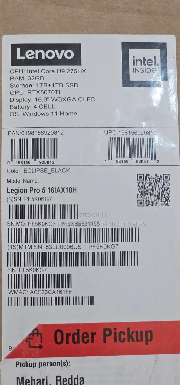 New Laptop Lenovo Legion 5i 32GB Intel Core Ultra 9 SSD 1T · Photo 4