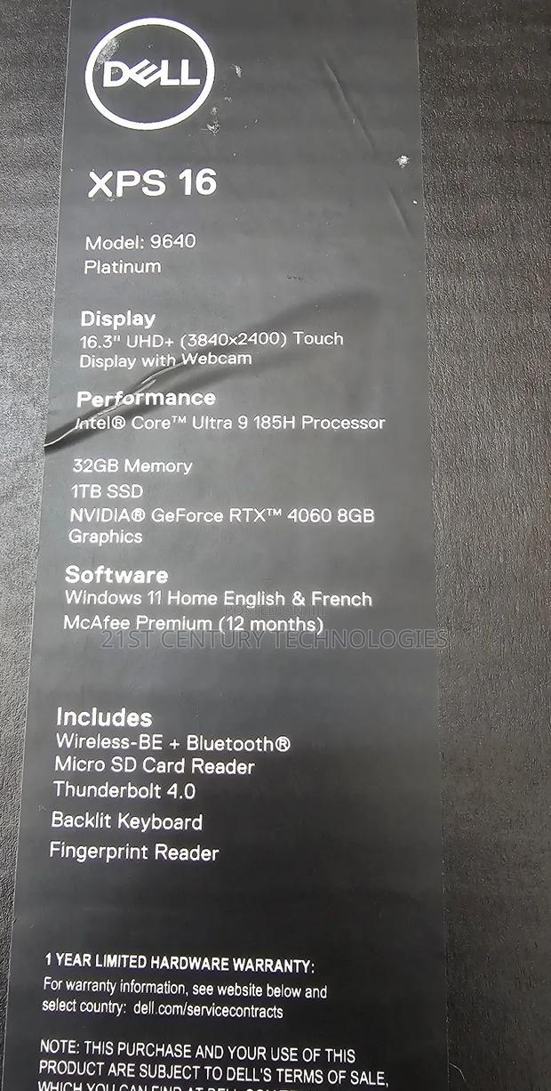 New Laptop Dell XPS 16 9640 32GB Intel Core Ultra 9 SSD 1T · Photo 4