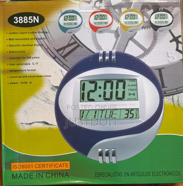 Round Digital Wall Clock – Grey or Blue Options · Photo 4