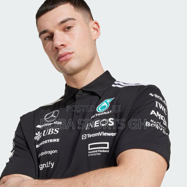 2025 Mercedes Amg Petronas Adidas F1 Team Polo - Black
