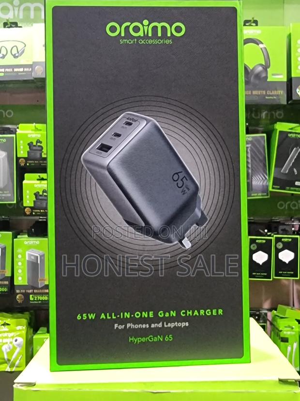 Oraimo Hypergan 65 65w Gan Wall Charger Kit With 100w Cc Cable
