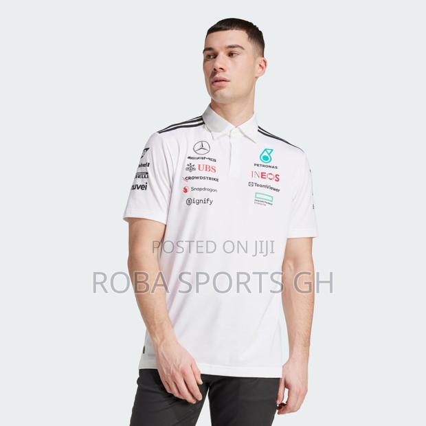 2025 Mercedes Amg Petronas Adidas F1 Team Polo - White · Photo 4