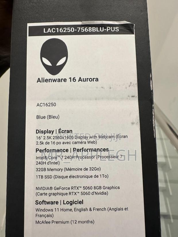 New Laptop Dell Alienware Aurora R16 32GB Intel Core Ultra 7 SSD 1T