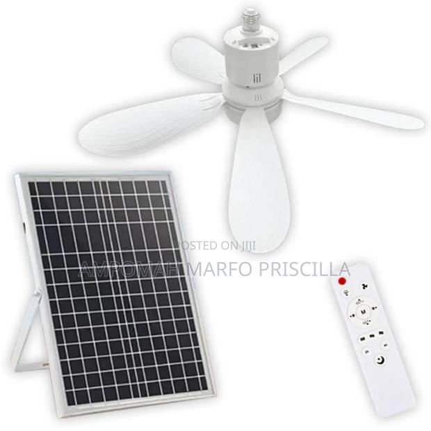 Solar Rechargeable Lamp Holder Fan Light