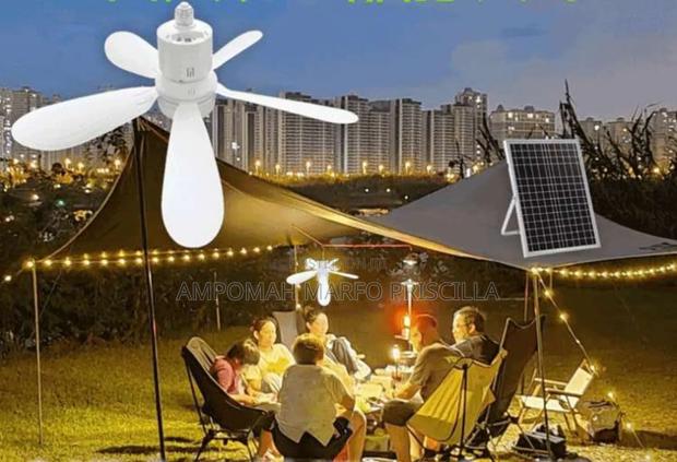Solar Rechargeable Lamp Holder Fan Light photo 3