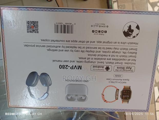 MVP-280 Combo Pack – Smart Watch + Headphones + Airpods - Red photo 4
