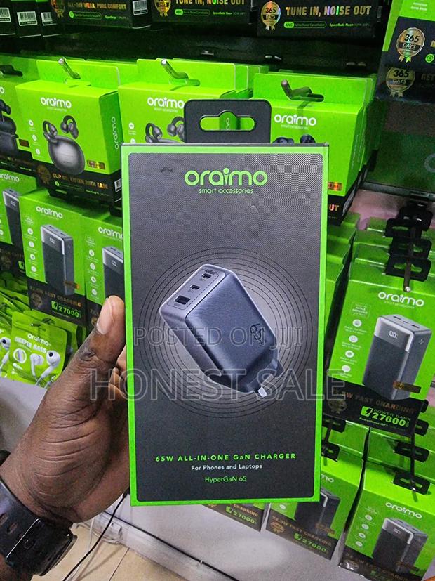 Oraimo Hypergan 65 65w Gan Wall Charger Kit With 100w Cc Cable photo 2