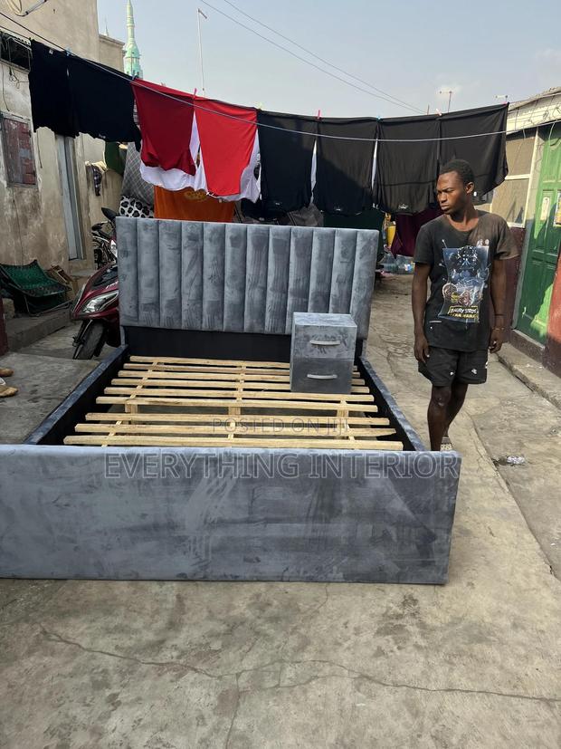 Queen Size 72 by 75 Mattress Bedframe Size Available With Side Drawer · Photo 3