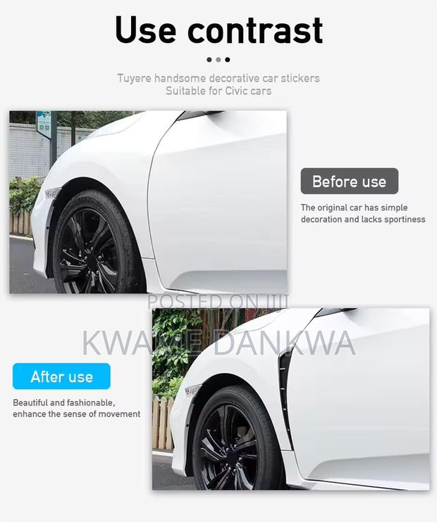 Universal 2 Pcs Decorative Car Fender Side Airflow Spoiler photo 3