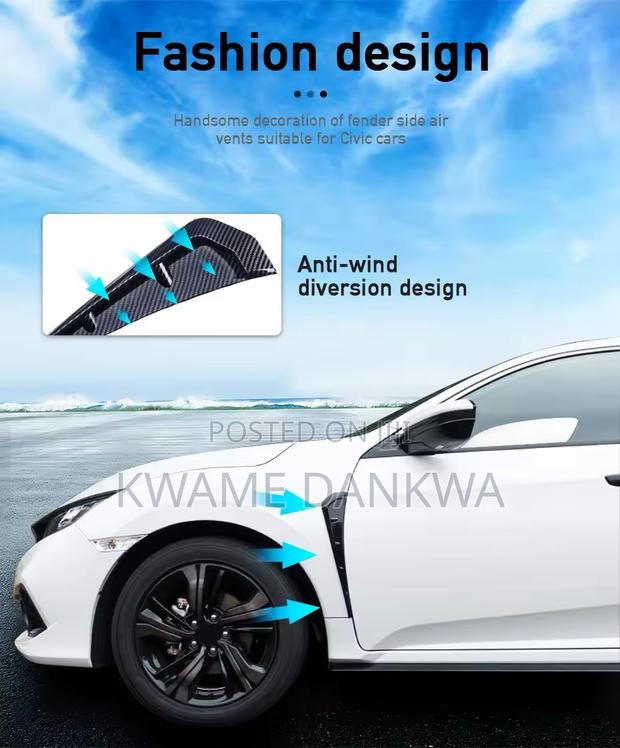 Universal 2 Pcs Decorative Car Fender Side Airflow Spoiler photo 4