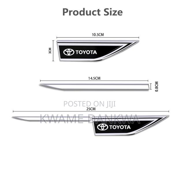 2 Pcs Metal Car Fender Decoration Stickers With Car Model Logo. photo 6