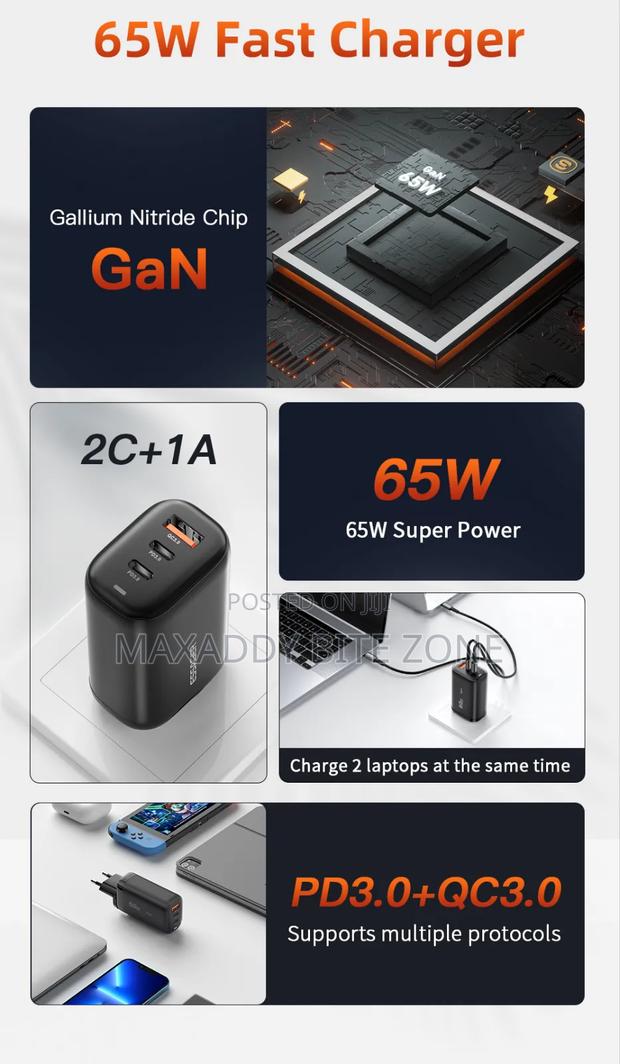 Essager 65w Gan Usb Type C Charger For Laptop Pps 45w 25w Fast Chargr photo 2