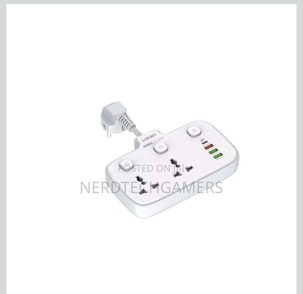 Ldnio. Sc2413 Universal Outlets Power Strip Tower 20w, 2 Power - White photo 4