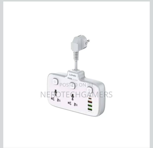 Ldnio. Sc2413 Universal Outlets Power Strip Tower 20w, 2 Power - White photo 3