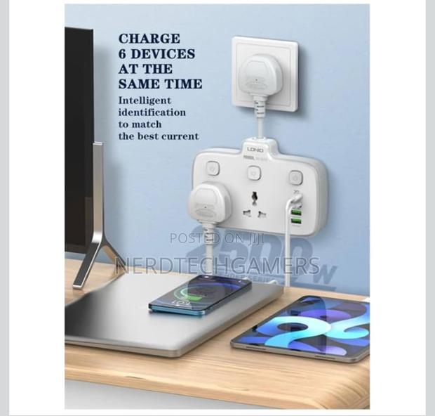 Ldnio. Sc2413 Universal Outlets Power Strip Tower 20w, 2 Power - White photo 6