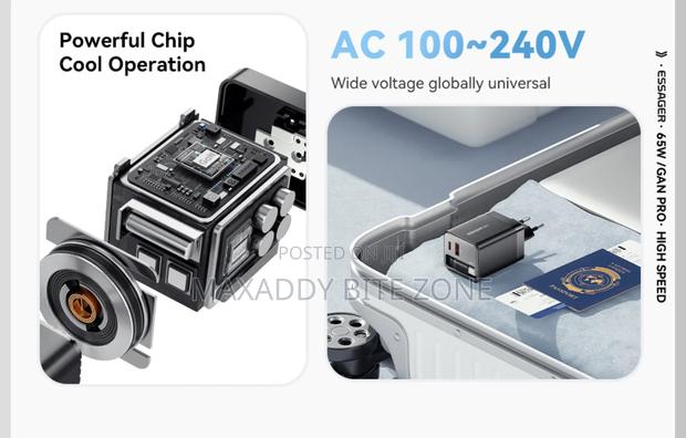 Essager 65w Gan Charger With Retractable Cable Pd Fast Charging photo 6