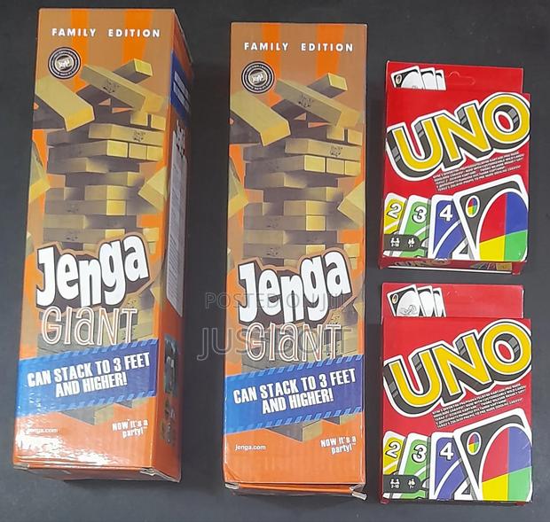 Two Uno Card Games Two Jenga Wooden Games. · Photo 2