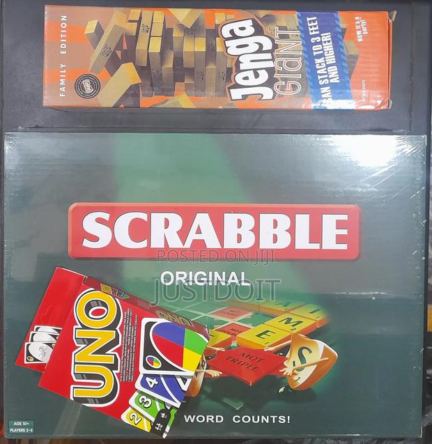 Jenga + Scrabble + Uno Game Pack · Photo 2