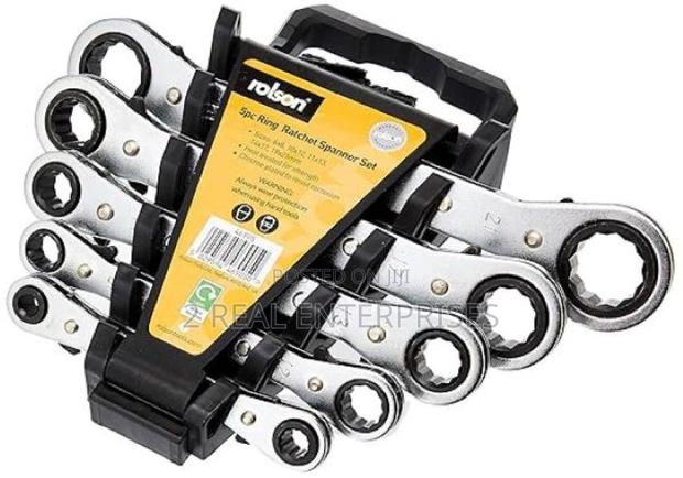 Rolson Pro 5 Piece Offset Ratchet Ring Spanner 6-21mm · Photo 2