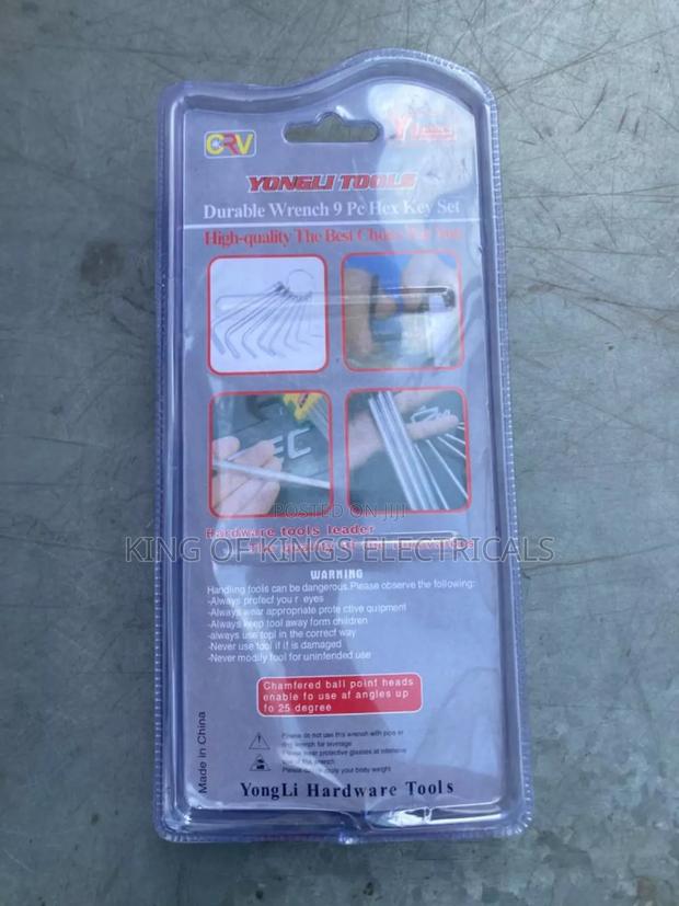 Full Set Allen Key (Hex Key)(Small Size) – 9 Pieces Cr-v Steel photo 2