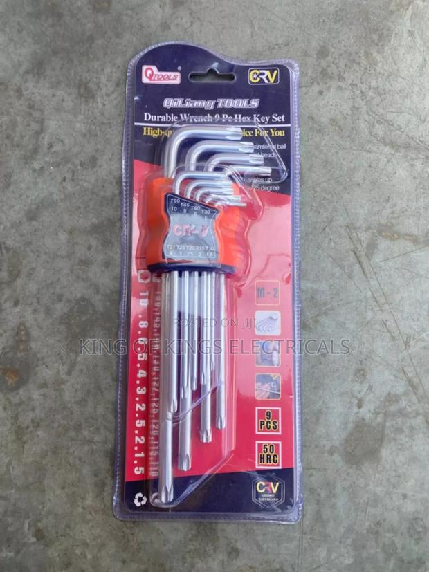 Full Set Allen Key (Hex Key)(Big Size) – 9 Pieces Cr-v Steel
