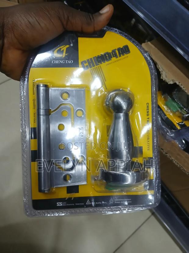 3pcs Door Hinges With Door Stopper photo 2