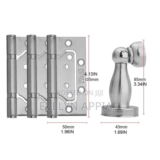 3pcs Door Hinges With Door Stopper photo 4