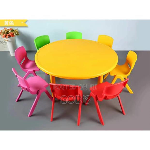 Kids Round Study Table and Chairs