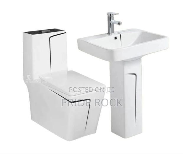 Water Closet With Basin And Mixture Tap(White And Black) · Photo 2