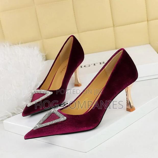Pink Wine Ladies Shoes Heels Footwear in Accra -Fast Delivery in 2hrs · Photo 4