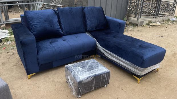 Blue Black L Sharp Sofa photo 2