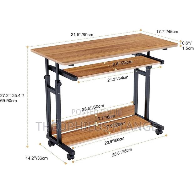 80x45cm Movable Study Desk With Shelves. · Photo 4