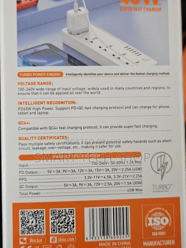 Ldnio A2526c Pd 45w Charger Type C For Phones Tablets. Dual Port. photo 3