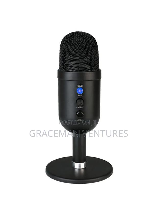 Condenser Microphone With RGB Light Professional Desktop Cardioid Mic