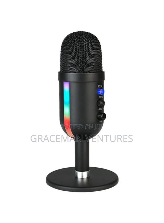 Condenser Microphone With RGB Light Professional Desktop Cardioid Mic photo 2