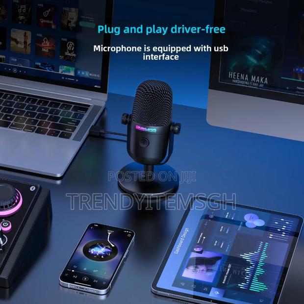 RGB Light Wired Condenser Microphone Noise Reduction Recording Mic photo 4